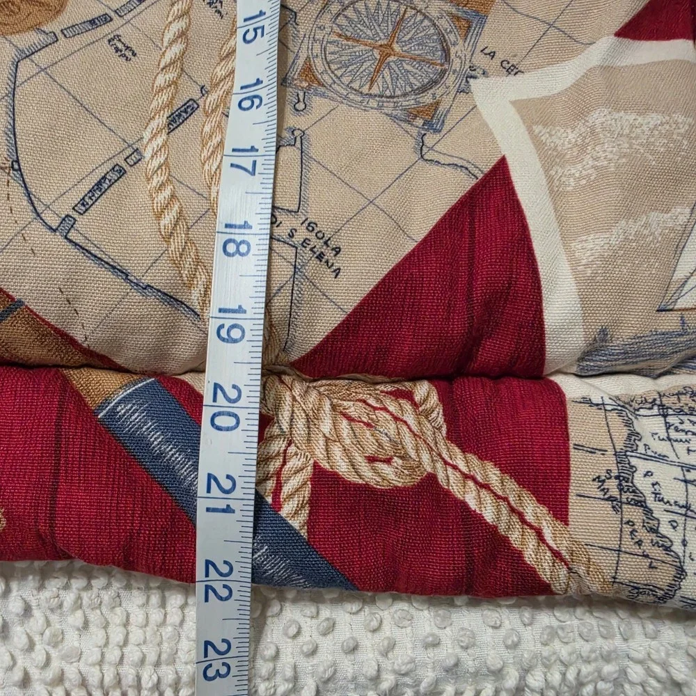 Vintage This End Up Nautical Pillow Shams Ships Maps Coastal ONLY ONE